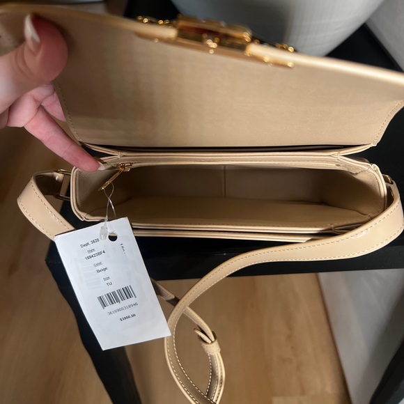 Brand New with Tags Celine Shiny Calfskin Medium Triomphe in Beige. - Picture 5 of 7